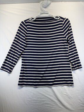 Old Navy Women's Boat Neck Shirt  Sz XL Navy Blue/Ivory